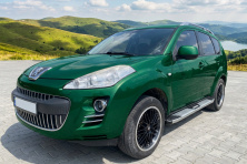 Бокові пороги Mevsim Grey (2 шт., Алюміній) Peugeot 4007 2007-2013 рр.