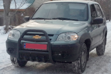 Кенгурятник QT007 Black (нерж) Chevrolet Niva 1998-2020 рр.