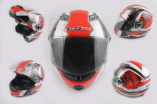 Шлем трансформер   (size:XL, красно-белый, + солнцезащитные очки, EUROPE)   LS-2