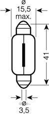 Вказівна лампа Osram 6453 C15W 41mm 24V SV8.5-8