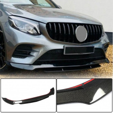 Накладка на передній бампер Lip (для AMG-Line/GLC43 AMG, Карбон) Mercedes GLC coupe C253 2016-2023 рр.