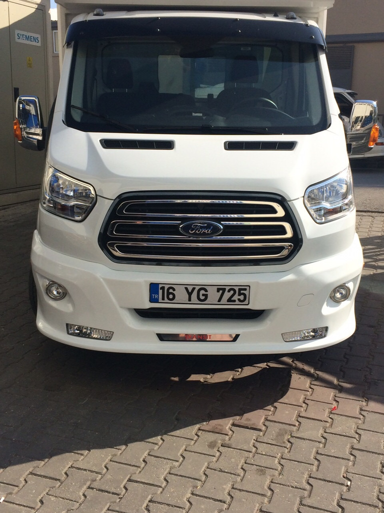 Накладка на передній бампер ERA (2014-2019, під фарбування) для Ford Transit 2014- рр