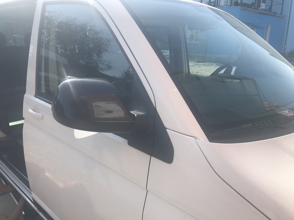 Накладки на дзеркала (2 шт., карбон) Покриття під карбон для Volkswagen T5 2010-2015 рр