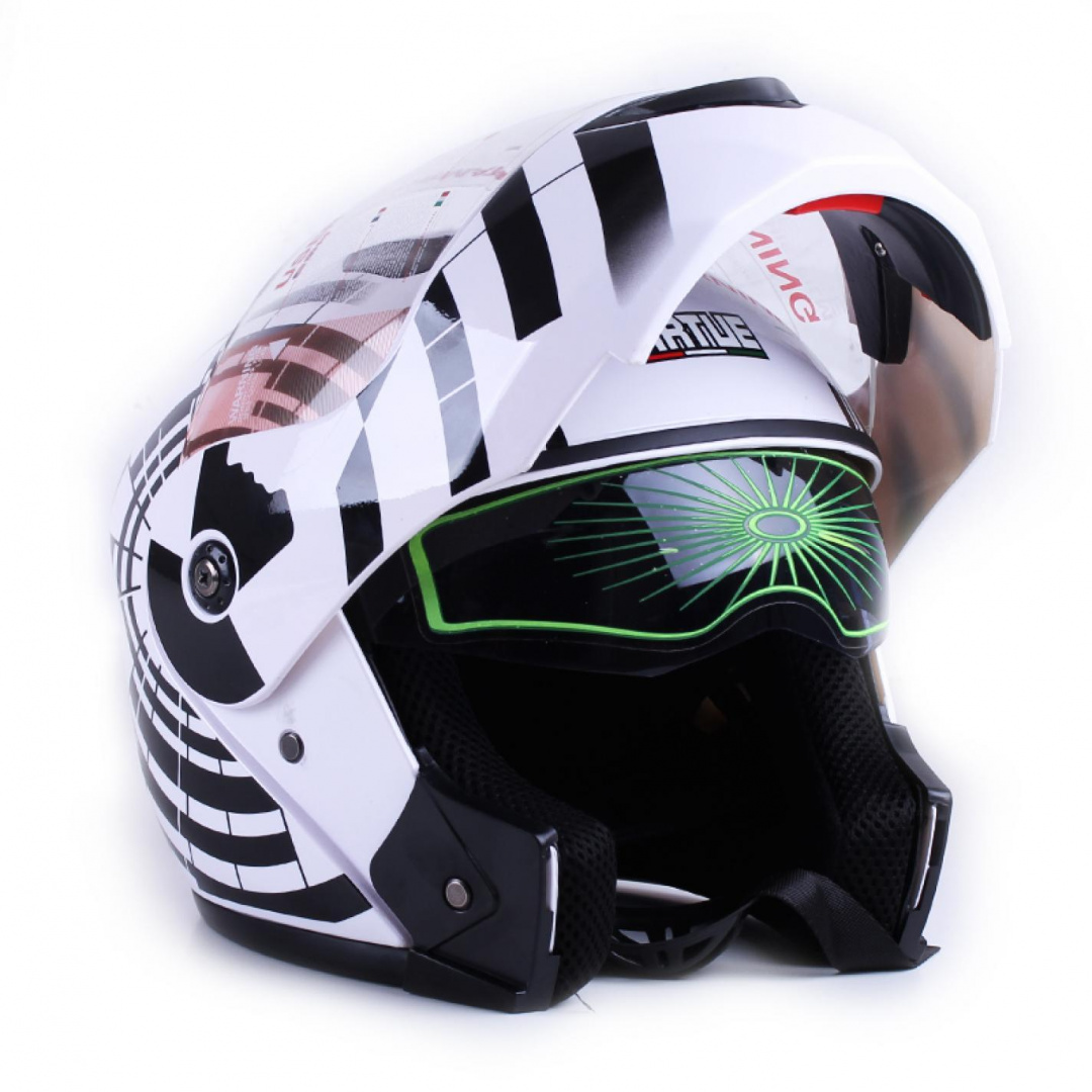Шлем   трансформер (mod: MD-903) (size:L,  зебра)  VIRTUE AMG