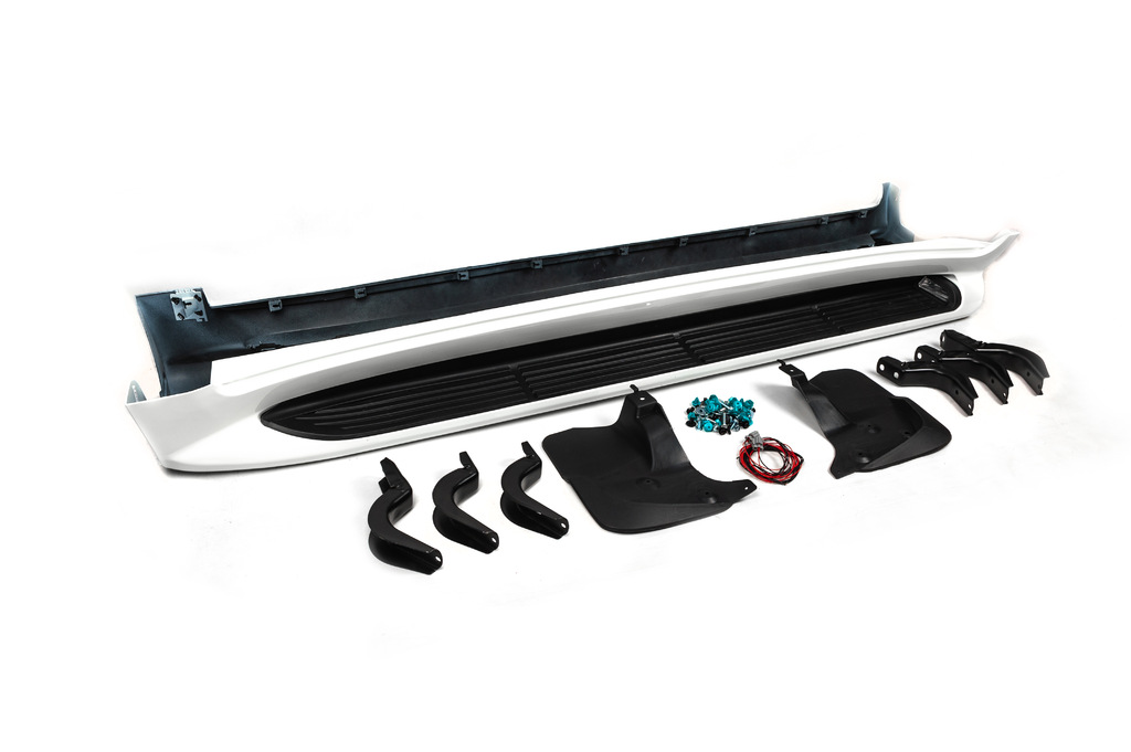 Бокові пороги з LED (дизайн 2015-2020) Чорний колір для Toyota Land Cruiser 200 рр