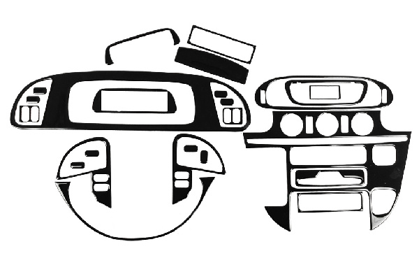 (cdi, 2000-2006) Накладки на панель (Meric) чорний рояль для Mercedes Sprinter W901/902/903/904/905 рр