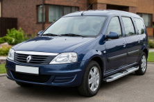 Бокові пороги Mevsim Grey (2 шт., Алюміній) Renault Logan MCV 2005-2013 рр.