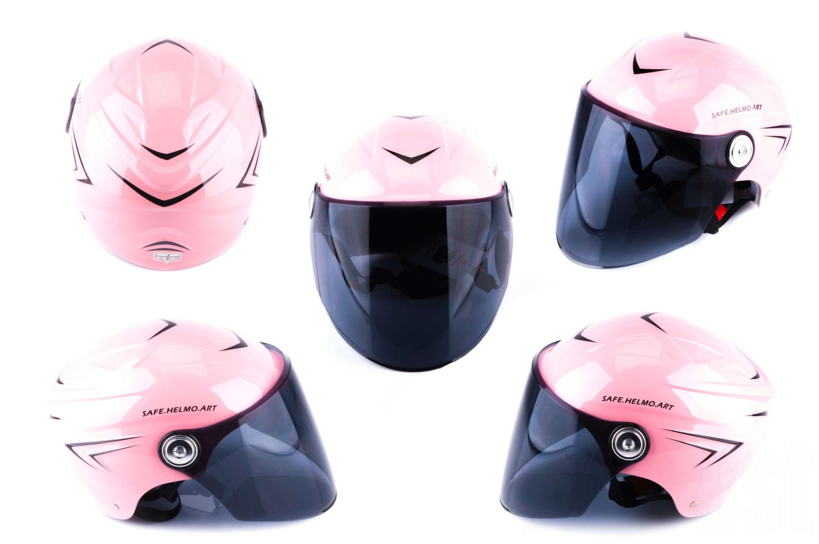Шлем открытый   (mod:SM818) (size:XL, розовый)   HELMO