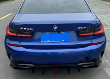 Дифузор заднього бампера B-Style LED (для M-Sport 2018-2022, ABS) BMW 3 серія G20/G21 2018- рр.