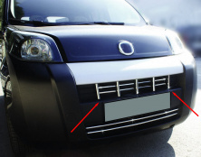 Накладки на решітку (13 частин, нерж) Fiat Fiorino/Qubo 2008-2024 рр.