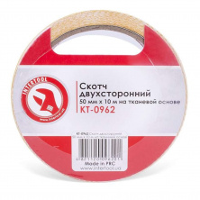 Скотч двосторонній 50 мм*10 м на тканинній основі INTERTOOL