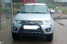 Передній захист WT002 Black (нерж.) Mitsubishi Pajero Sport 2008-2015 рр.