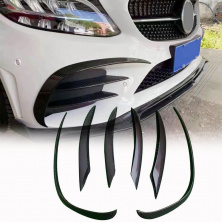 Накладки на передній бампер (для SD AMG-Line 2015-2019, Карбон) Mercedes C-сlass W205 2014-2021 рр.