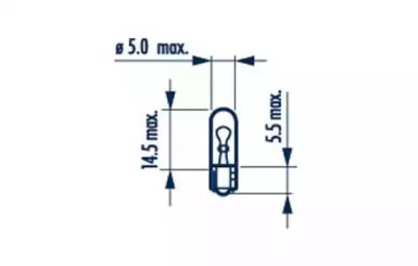 Вказівна лампа Narva 17040 W1,2W 24V W2X4,6d