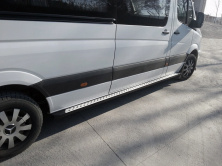 Бокові пороги DOT-Line (2 шт., Алюм.) довга база Volkswagen Crafter 2006-2016 рр.