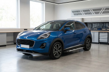 Бокові пороги Sunrise (2 шт., Алюміній) Ford Puma 2019- рр.