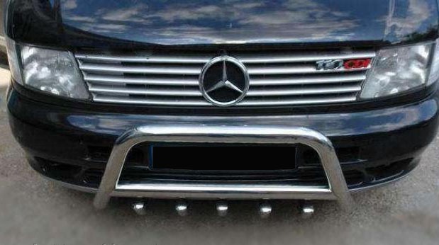 Накладки на решітку (10 частин, нерж) OmsaLine - Італійська нержавійка для Mercedes Vito W638 1996-2003 рр
