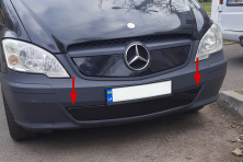 Зимова накладка на бампер (2010-2015) Глянсова Mercedes Vito W639 2004-2014 рр.