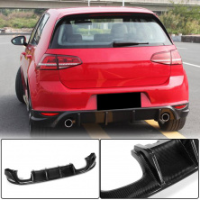 Дифузор заднього бампера V2 (для Base/GTI HB 2012-2017, Карбон) Volkswagen Golf 7/E-Golf 2012-2020 рр.