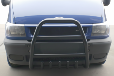 Кенгурятник QT007 Black (2000-2006, нерж.) Ford Transit 2000-2014 рр.