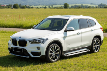Бокові пороги Allmond Grey (2 шт., Алюміній) BMW X1 F48 2015-2022 рр.