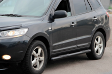 Бічні труби B3 Black (2 шт., нерж.) Hyundai Santa Fe 2 2006-2012 рр.