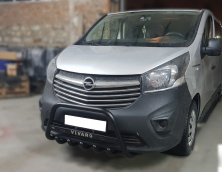 Кенгурятник WT004 Black (нерж) Opel Vivaro 2015-2019 рр.