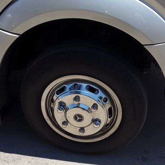 Ковпаки з нержавійки Ексклюзив V1 (2 катковий, 4 шт) 2006-2013 для Volkswagen Crafter рр