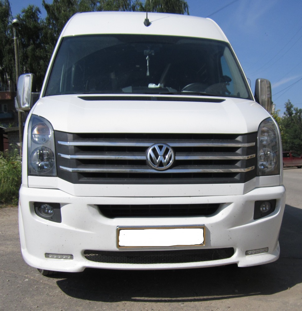 Накладка на передній бампер 2012-2026 (LED, під фарбування) для Volkswagen Crafter рр