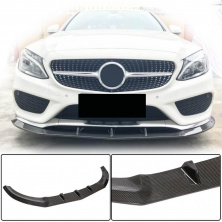 Накладка на передній бампер Lip V3 (для C43 AMG 2015-2019, Карбон) Mercedes C-сlass W205 2014-2021 рр.