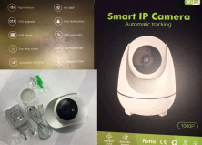 Беспроводная поворотная Wi-Fi камера (IP SMART, FHD 1080P, 360, управление с телефона, питание USB или 220V через адаптер)