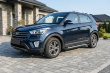 Бокові пороги Vision New Black (2 шт., Алюміній) Hyundai Creta 2014-2020 рр.