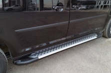 Бокові пороги Allmond Grey (2 шт., Алюміній) Стандартна база Volkswagen Caddy 2020- рр.