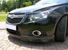 Накладка на передній бампер HB (Meliset, під фарбування) для Chevrolet Cruze 2009-2015 рр