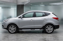 Бокові пороги Mevsim Grey (2 шт., Алюміній) Hyundai IX-35 2010-2015 рр.
