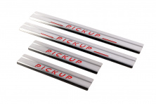 Накладки на пороги Carmos V1 (4 шт, нерж) Nissan NP300 1999-2015 рр.