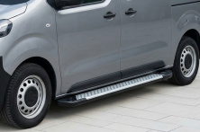 Бокові пороги Allmond Grey (2 шт, нерж.) M - Середня база Opel Zafira Life 2019- рр.