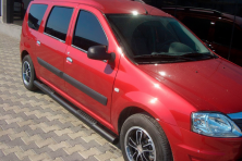 Бічні труби Black (2 шт., нерж.) Dacia Logan MCV 2004-2014 рр.