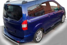 Бічні труби Black (2 шт., нерж) Ford Courier 2014-2023 рр.