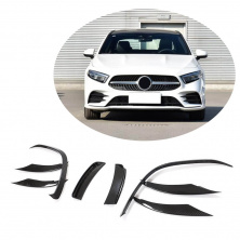 Накладки на передній бампер (для AMG-Line SD 2018-2021, Карбон) Mercedes A-сlass W177 2018- рр.