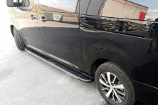 Бокові пороги Bosphorus Grey (2 шт., алюміній) XS – Коротка база Opel Zafira Life 2019- рр.