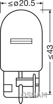 Вказівна лампа Osram 7505 W21W 12V 21W W3x16d (1 шт)