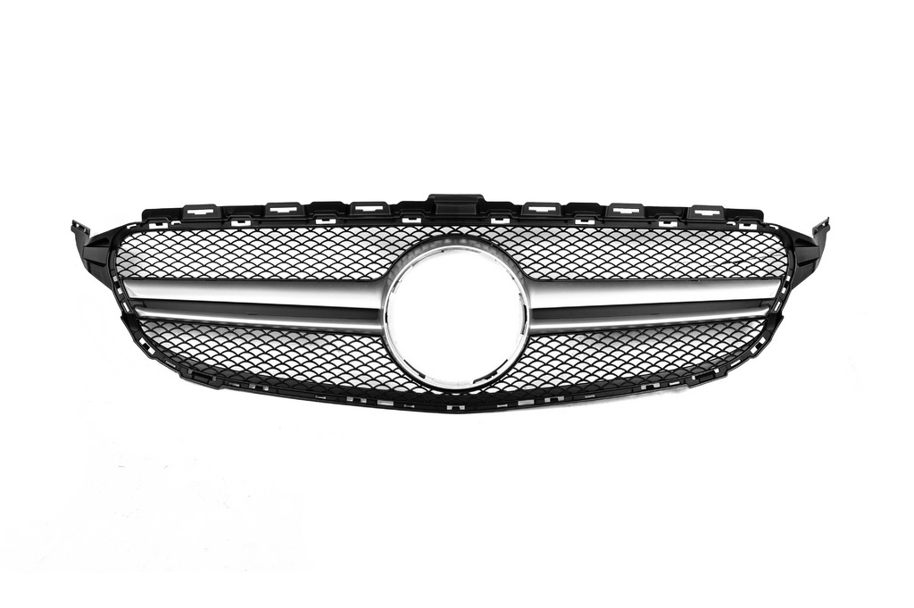 Передня решітка AMG Silver (для Avantgarde/AMG-Line/C43 AMG) 2014-2018, з камерою для Mercedes C-сlass W205 рр