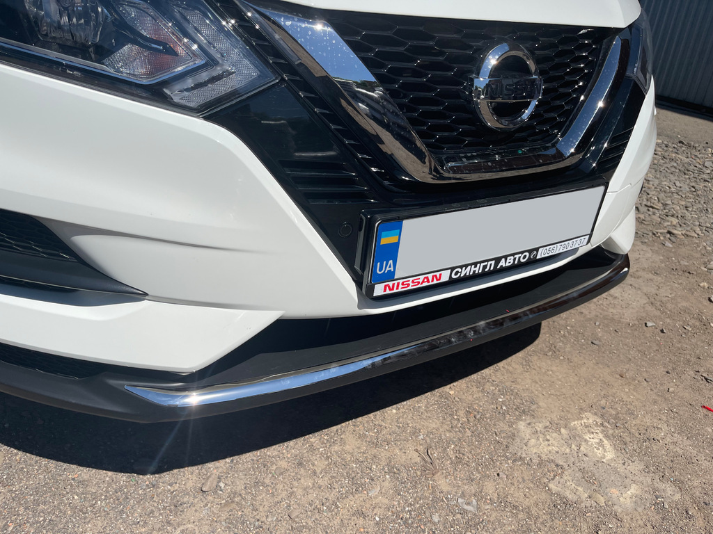 Накладка на передній бампер (2017-2025, нерж) Carmos - Турецька сталь для Nissan Qashqai рр