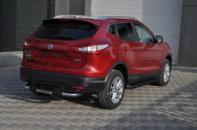 Бокові пороги Allmond Black (2 шт., алюміній) Nissan Qashqai 2014-2021 рр.