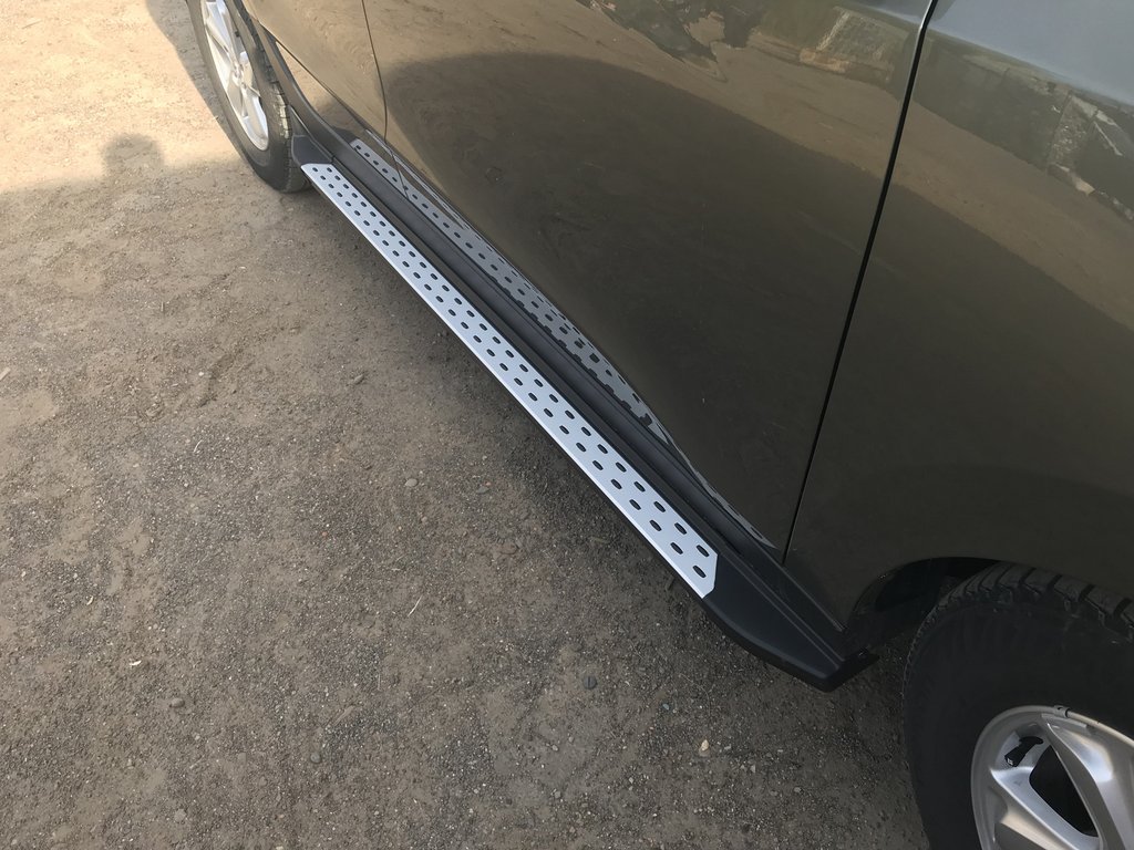 Бокові пороги OEM-BMW-V2 (2 шт, пластик) для Hyundai IX-35 2010-2015 рр