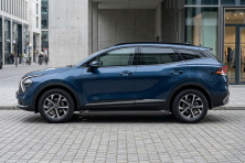 Бокові пороги Allmond Black (2 шт., Алюміній) Kia Sportage 2021- рр.