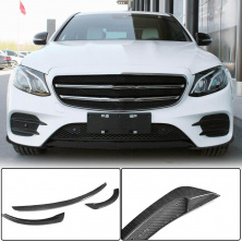 Накладка на передній бампер Lip V2 (для AMG-Line / E43 AMG 2016-2019, Карбон) Mercedes E-сlass W213 2016-2023 рр.