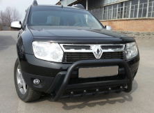 Кенгурятник з написом WT004 Black (нерж.) Renault Duster 2008-2017 рр.