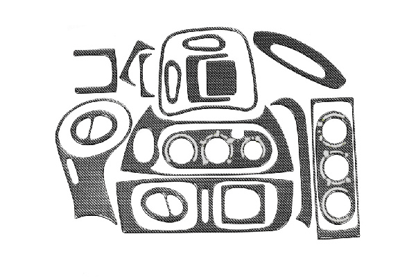 Накладки на панель 1999-2003 (Meric, Туреччина) Карбон для Renault Megane I рр